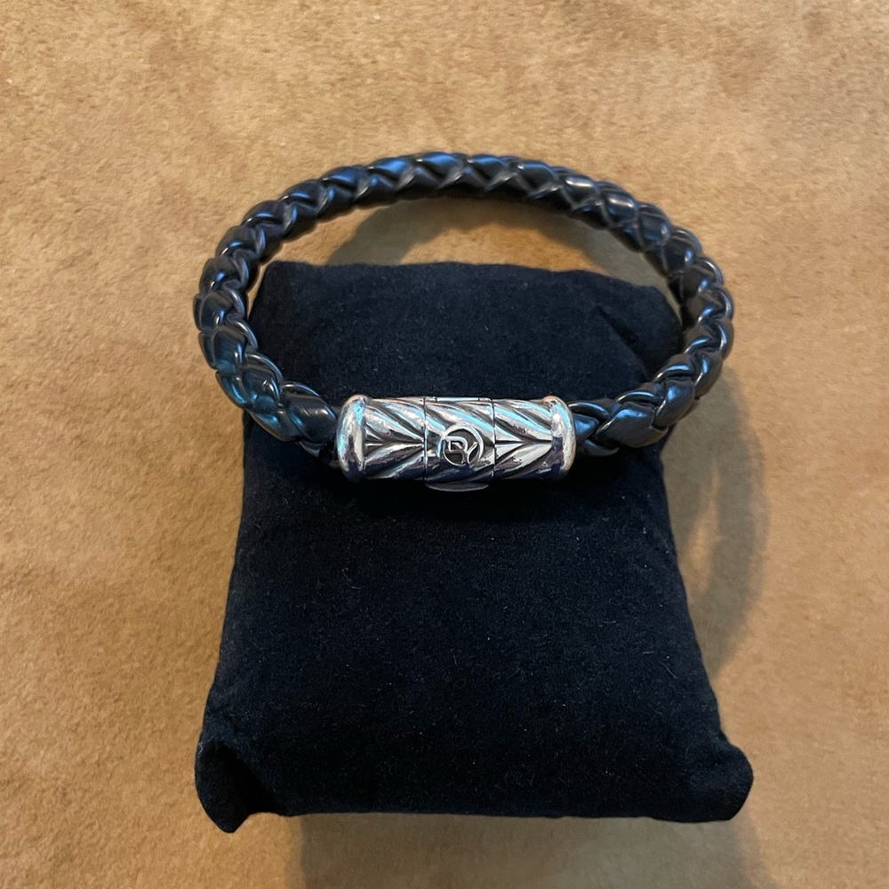 David Yurman Leather/Silver Rope Bracelet